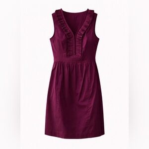 OC by Oleg Cassini Plum Ruffle V-Neck Dress | Size 14